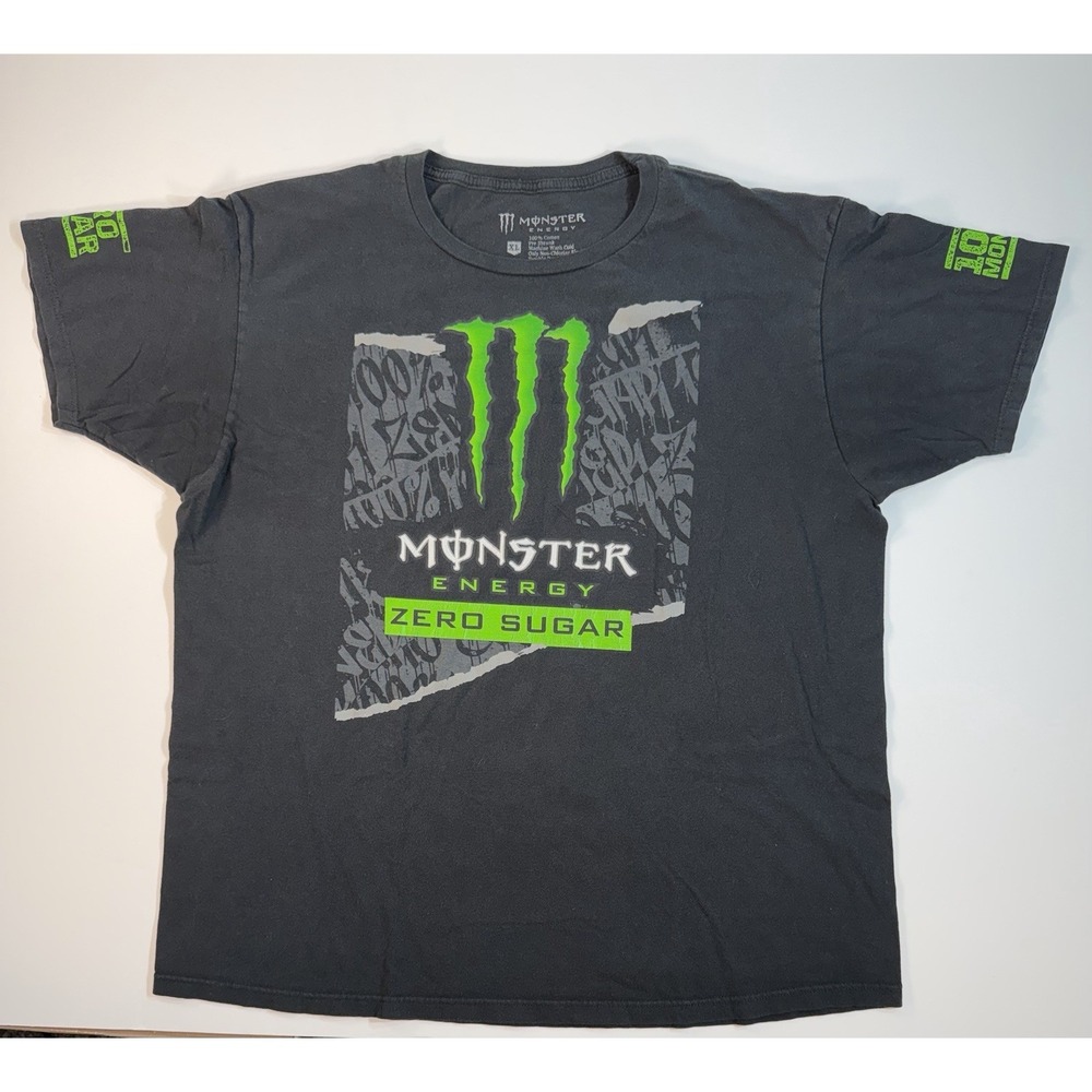 Monster Energy T Shirt Mens XL Black Zero Sugar Graphic Logo Tee